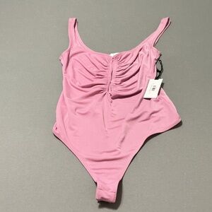 Astr the Label Pink Ruched Bodysuit NWT Large